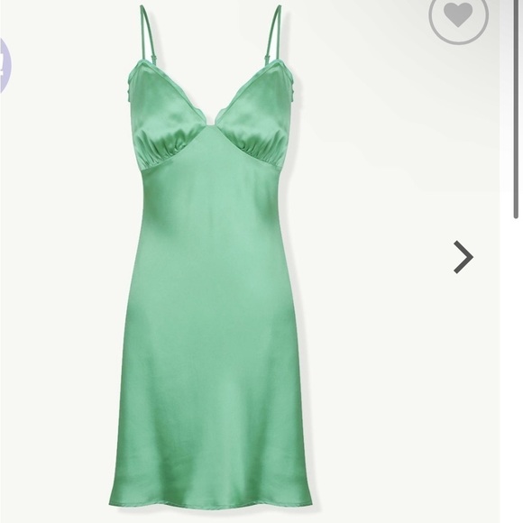 Hansel & Gretel Silk mini Amelia Dress in the color Sea Foam 💚 sz Medium - Picture 4 of 10